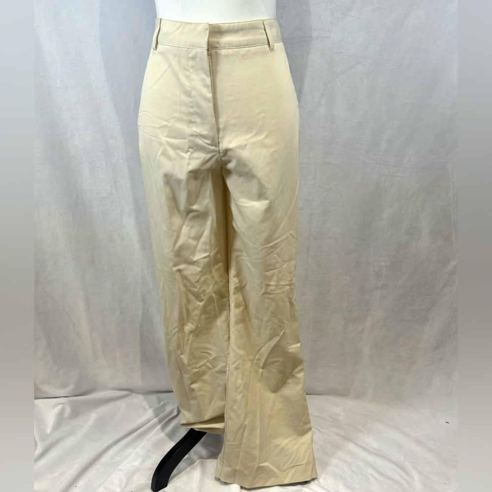 Jaclyn Smith cream high waisted wide leg trouser dress pants size 12
